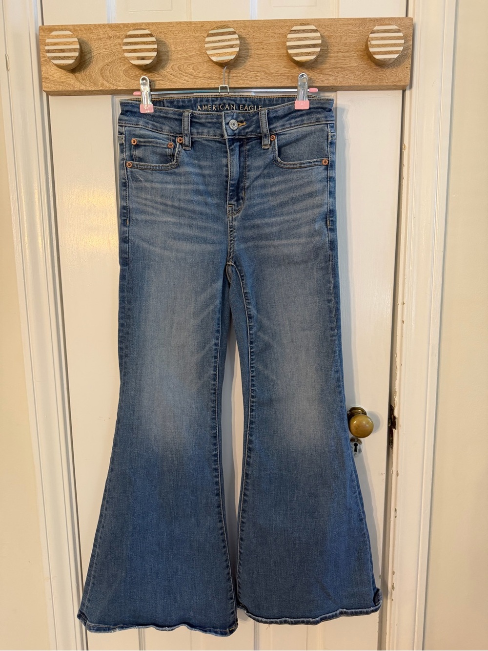 American Eagle 4 Short Festival Flare Light Blue High-Rise Good Condition